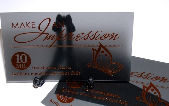 Foil Stamped Translucent Plastic Business Cards By Robin